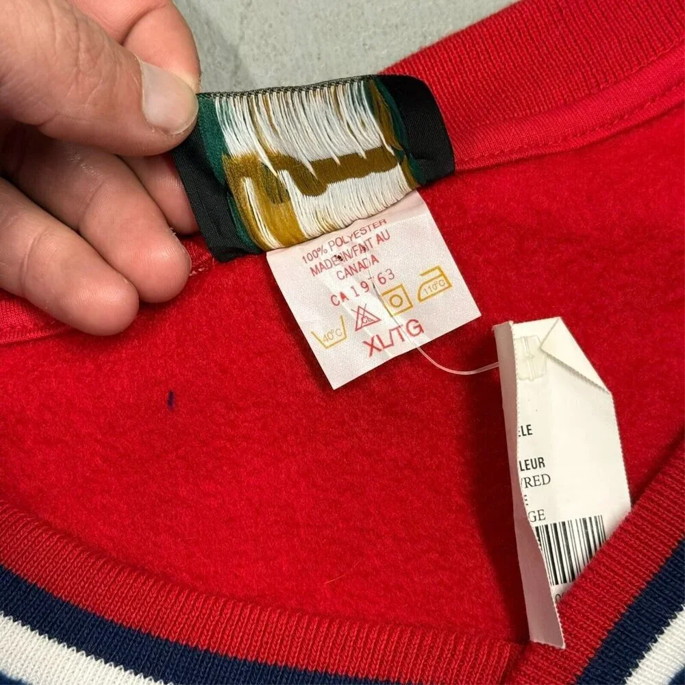 BNWT Vintage 00s JJM Team USA Hockey Team Fleece Oversized Sweater XL - Picture 5 of 7